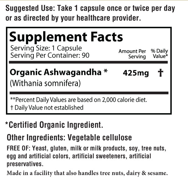 Ashwagandha (425mg) 90 Capsules
