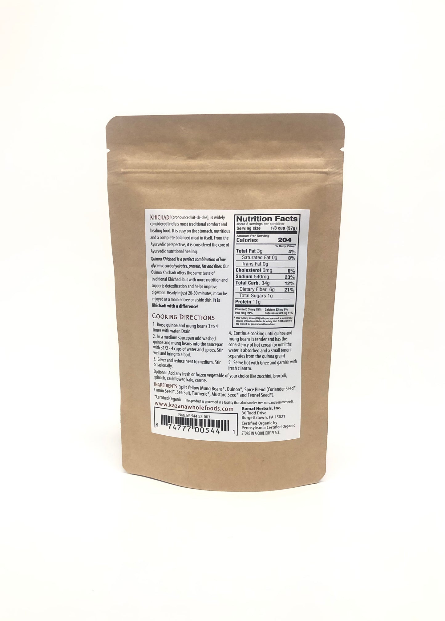 Wholesale - Quinoa Khichadi, Organic 6oz (170g)