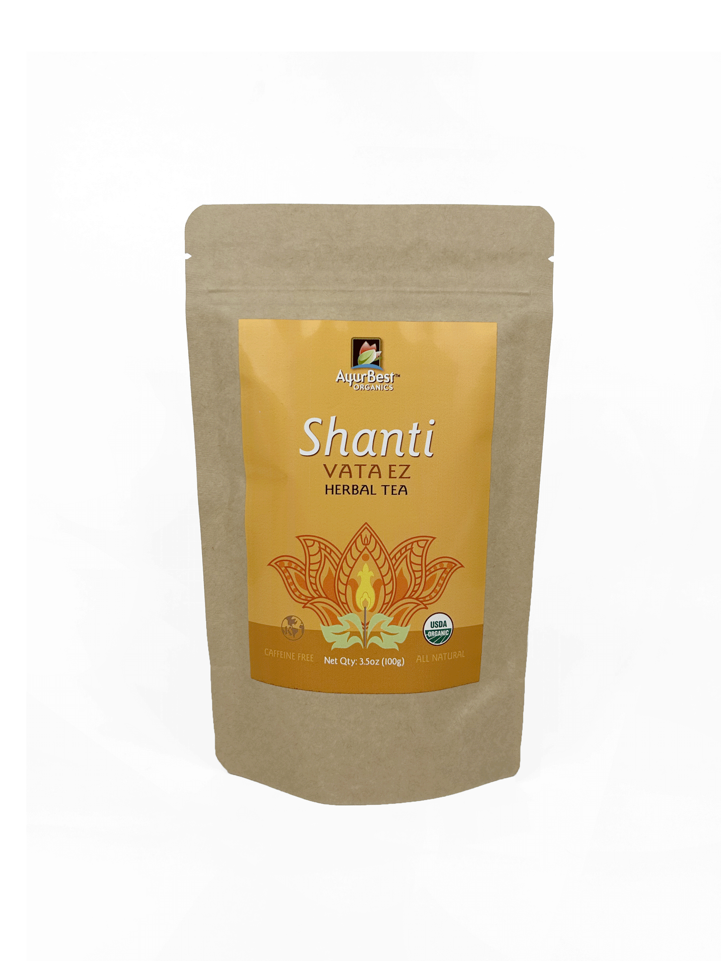 Organic Shanti Vata EZ Herbal Tea 3.5 oz Caffeine free
