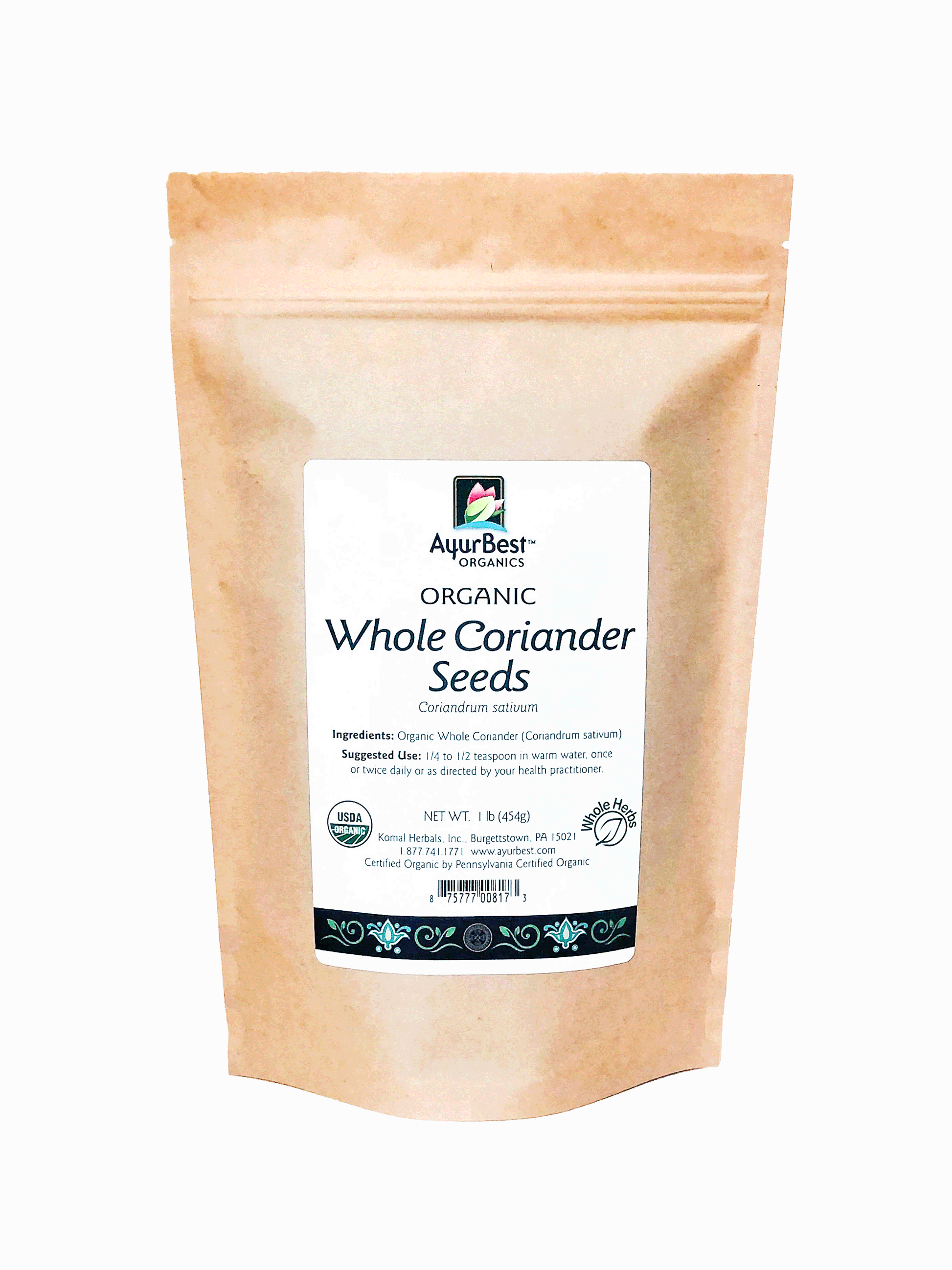 Organic Whole Coriander Seed 1lb Bags