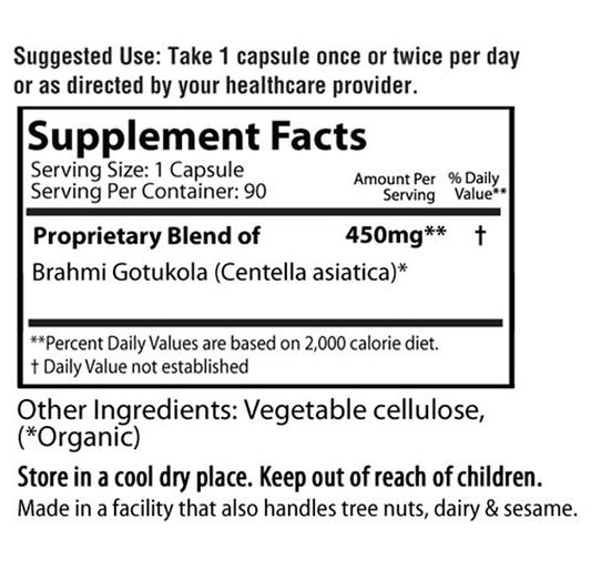1 capsules of Gotukola 450mg centella asiatica