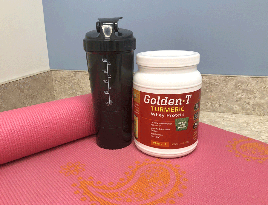Enjoy Golden-T Whey Protein with your own shaker cup today.