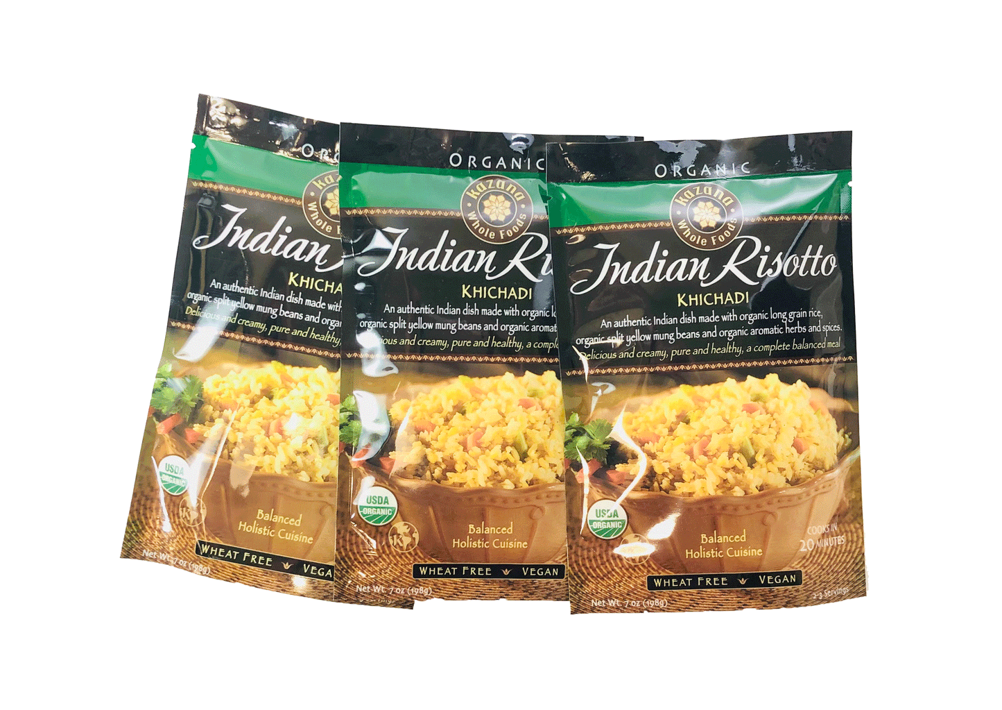 Organic Indian Risotto Khichadi balance holistic cuisine in a bag.