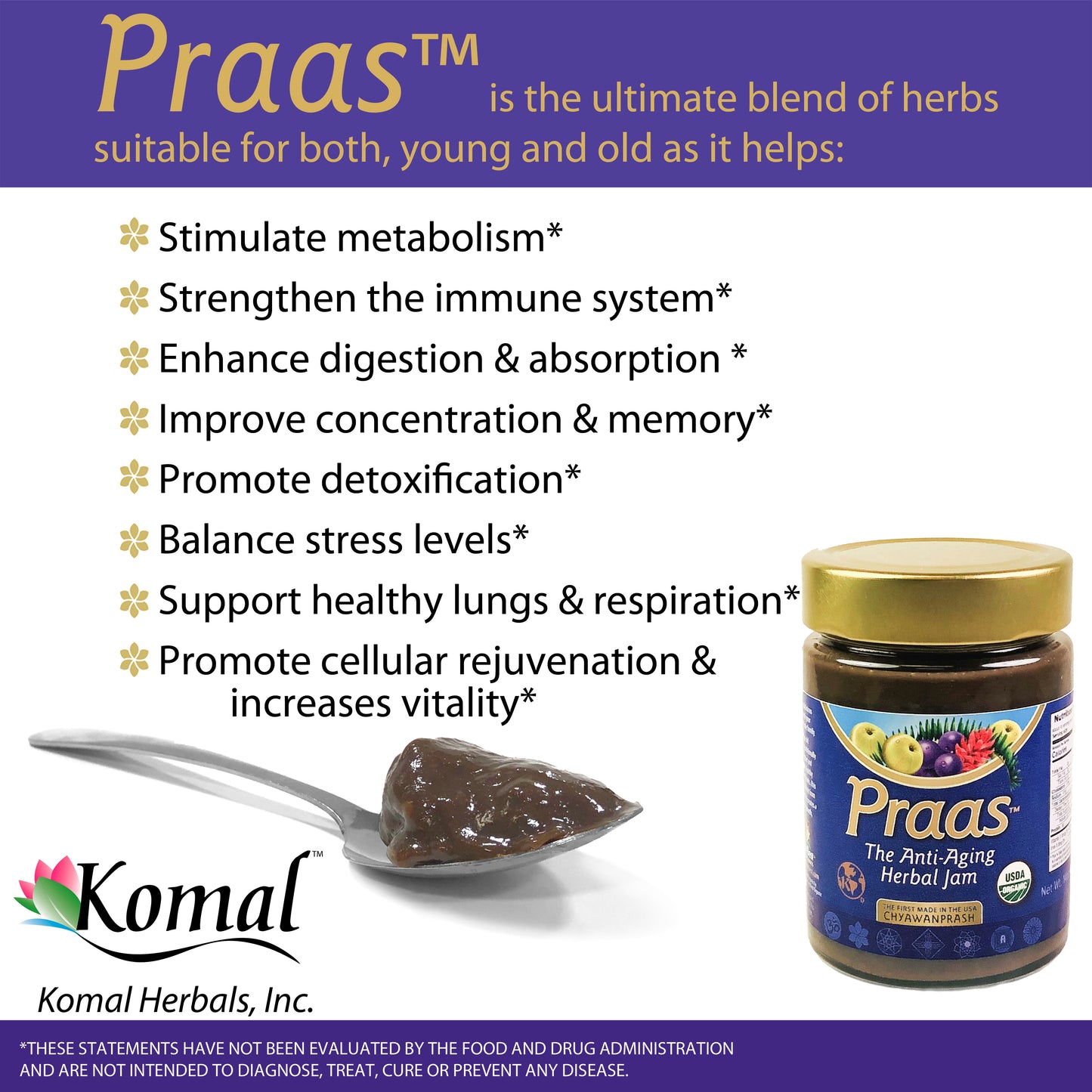 Praas supports metabolism immune system digestion lung health and increases vitality