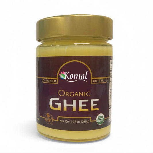 Organic Ghee Glass jar with golden lid 10 oz