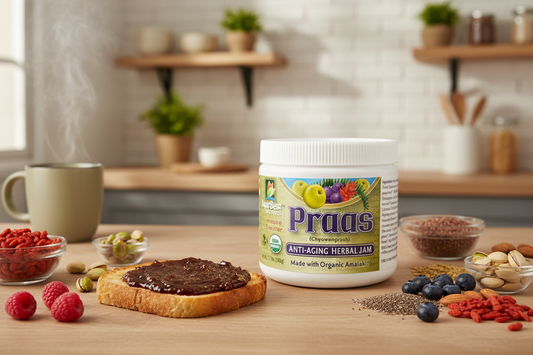 Organic Chyawanprash jar showcasing natural ingredients for boosting immunity and promoting wellness