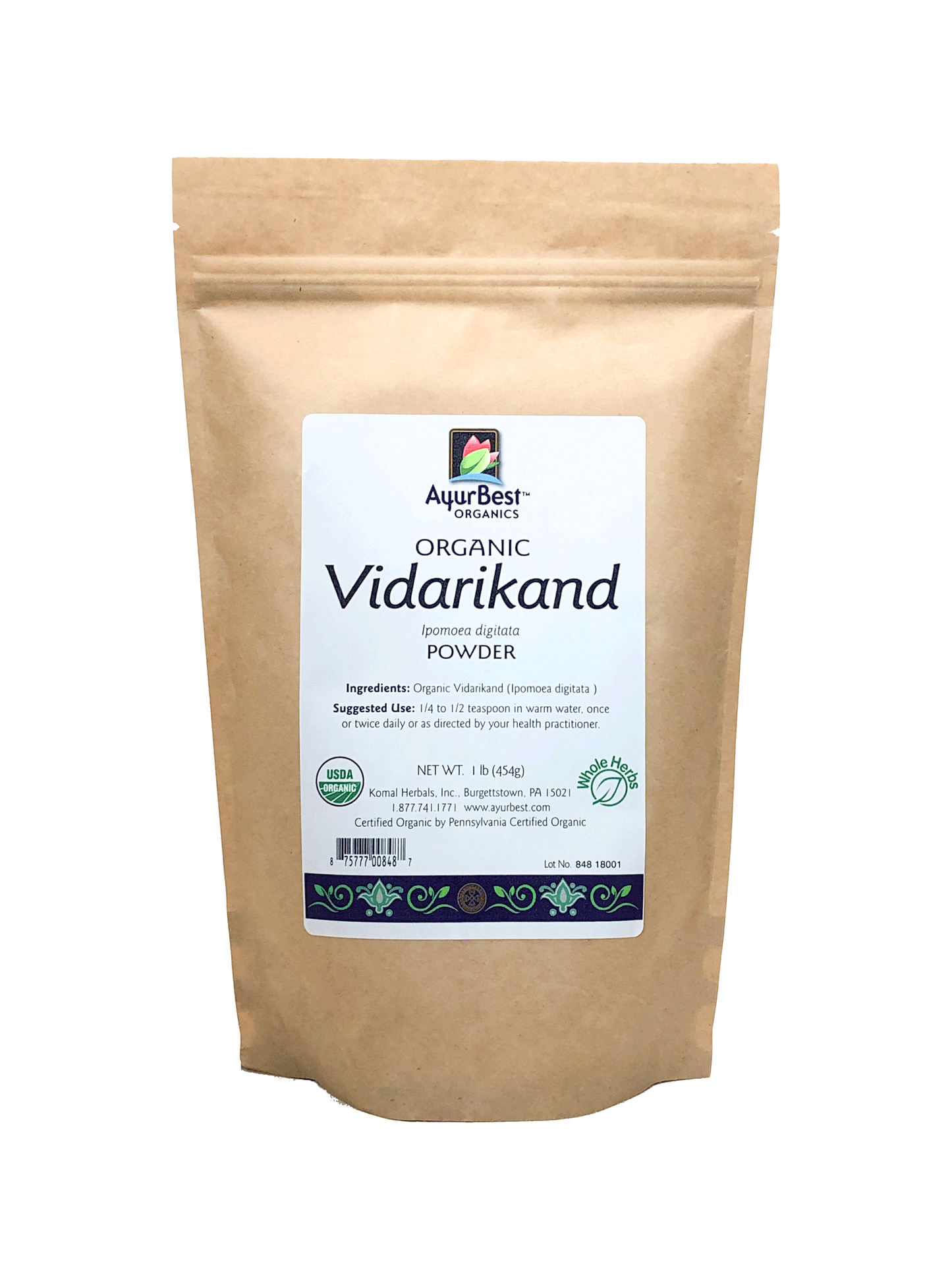 Vidarikand Powder, Organic