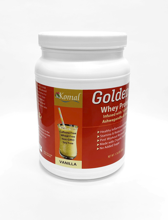 Vanilla Golden-T Whey Protien supports a healthy work out.