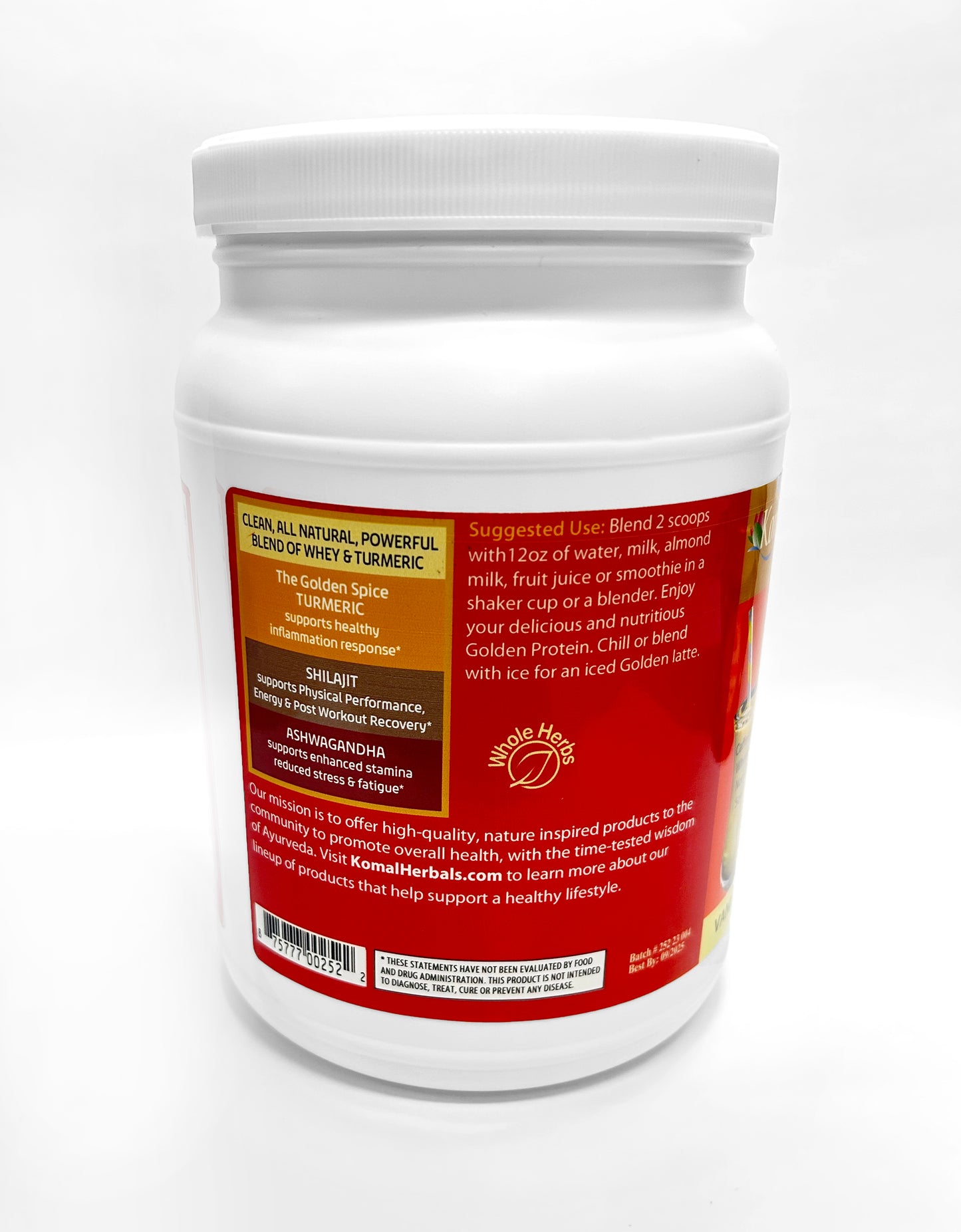 Organic Turmeric, Organic Ashwagandha and Shilajit in every jar of Golden-T Whey Protein to ensure quality and healthy post work out recovery.