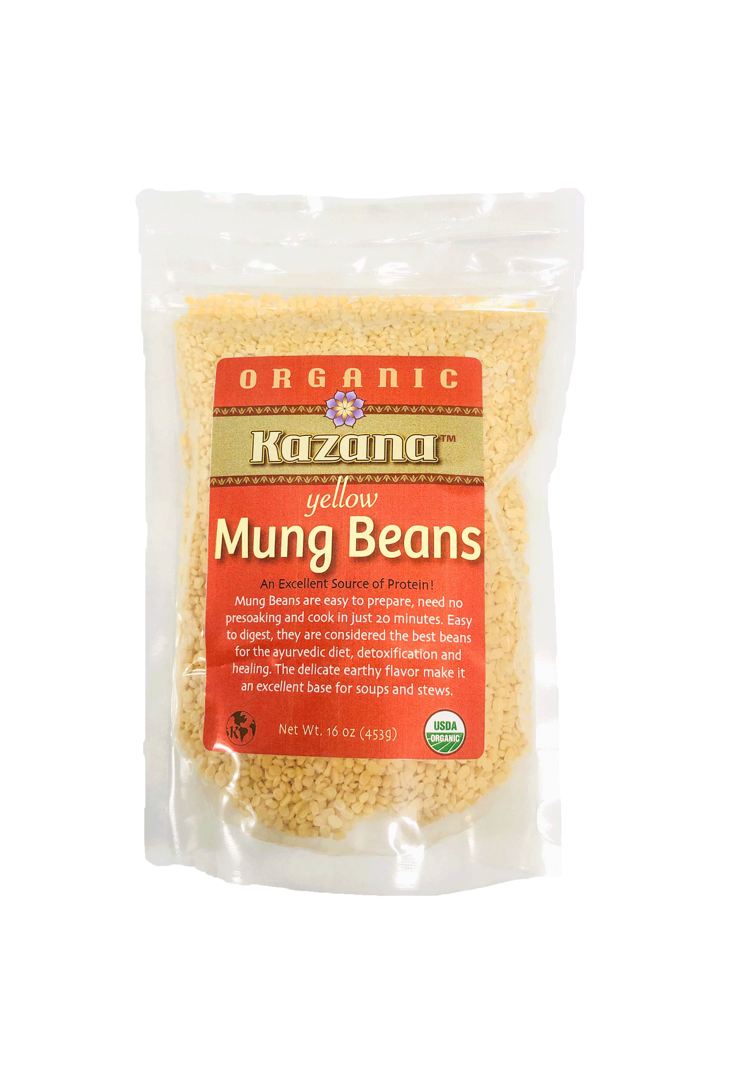 Organic Split Yellow Mung Dahl, Beans 1lb