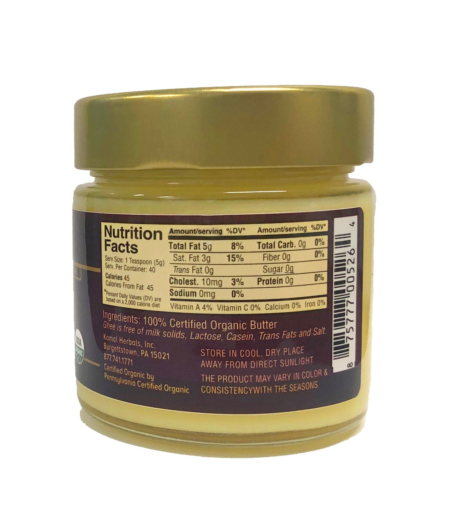 Wholesale Ghee, Organic 7oz(198g) Jar