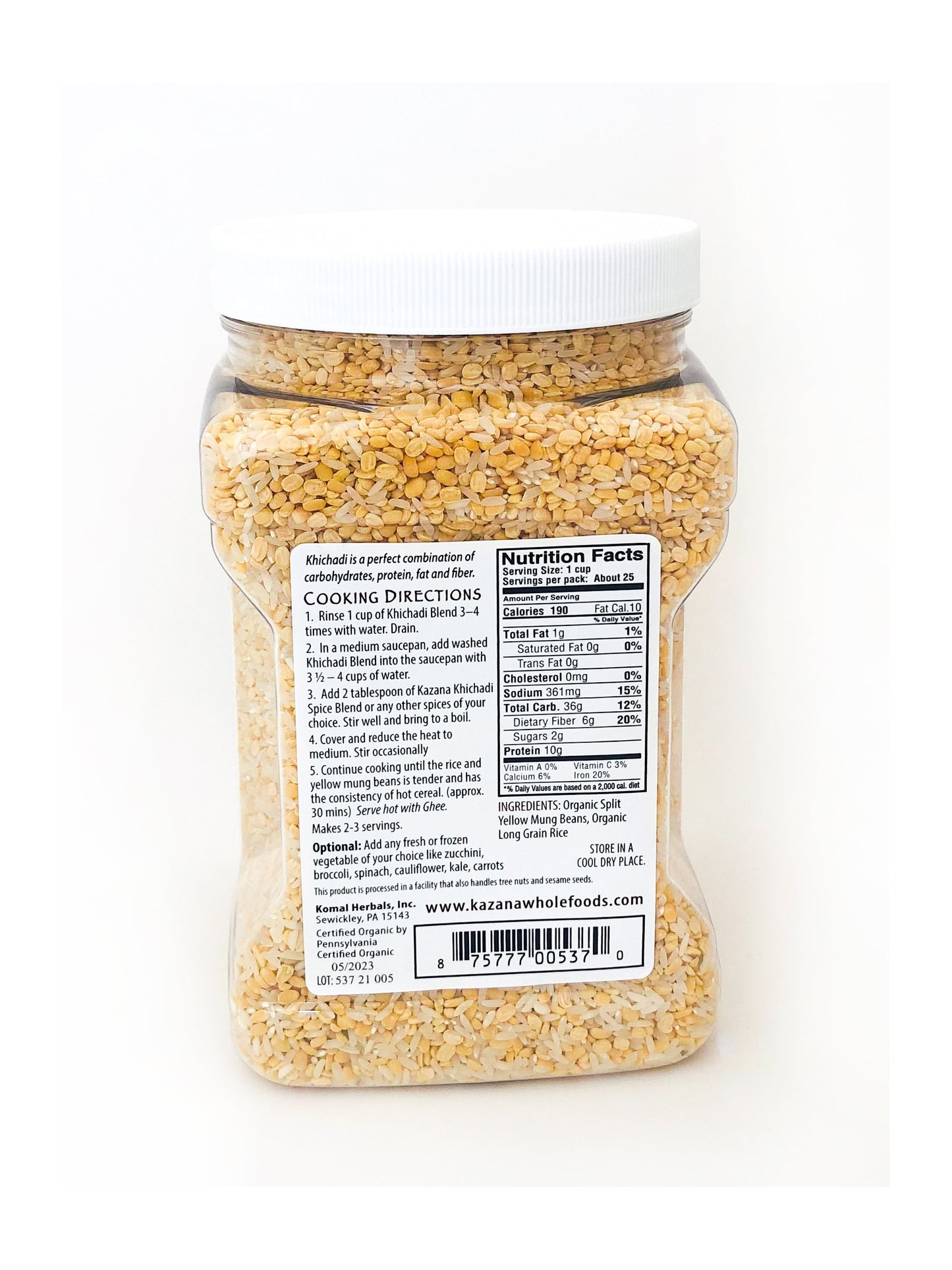Wholesale - Khichadi Rice and Yellow Mung Bean Blend, Organic 4lb (1818g)