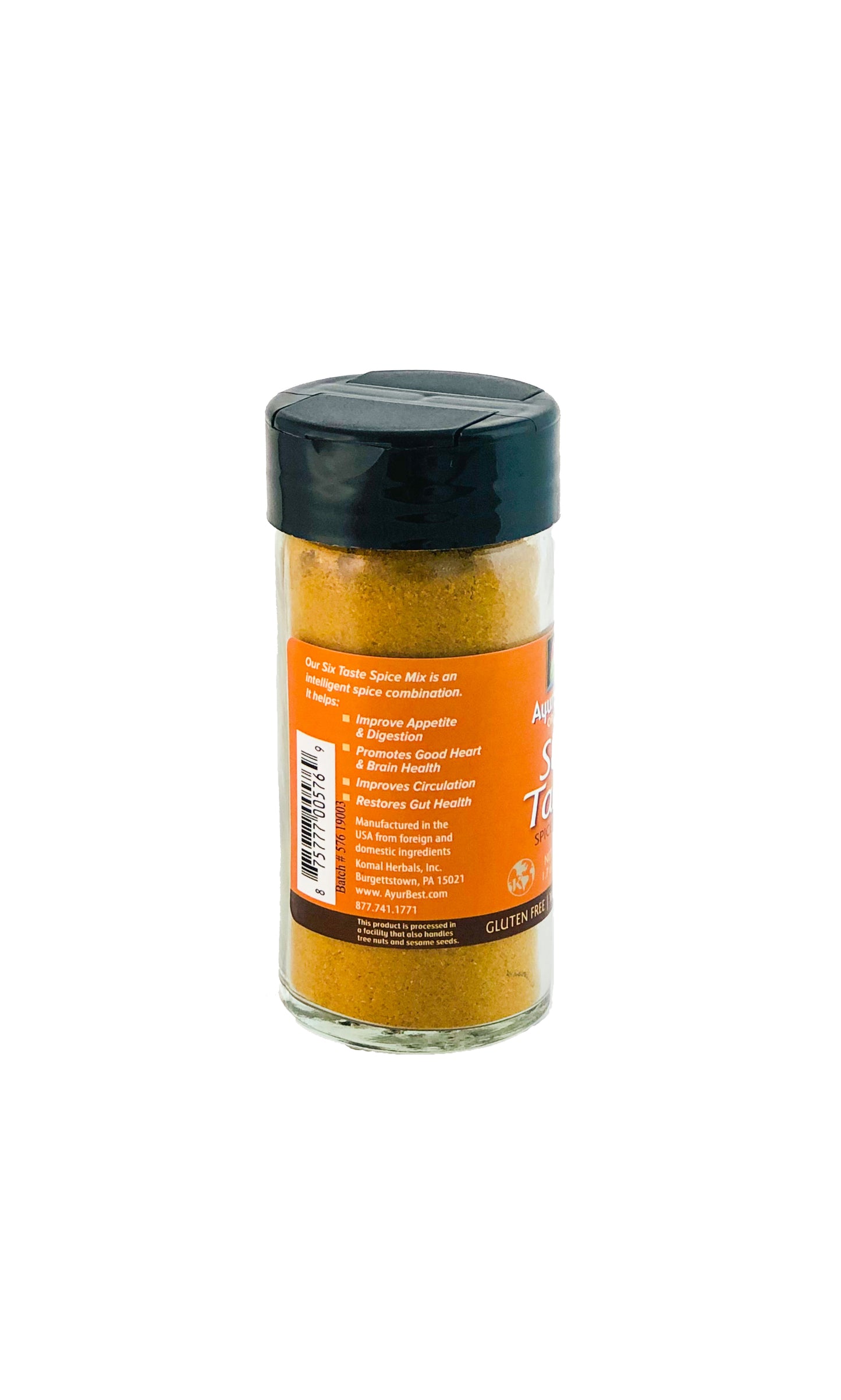Made from organic ingredients, Six Taste Spice is a balancing blend of sweet, sour, salty, pungent, bitter, and astringent tastes.