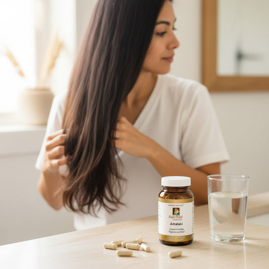 Bottle of Amalaki Supports Healthy Digestion and skin