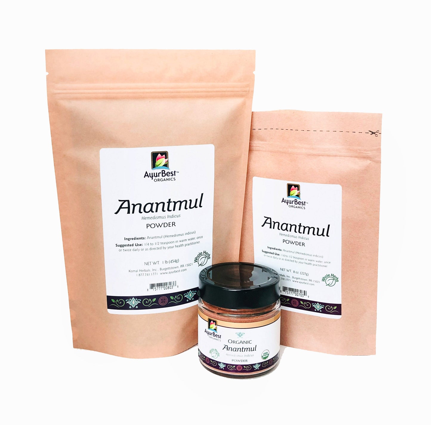 Wholesale Spices & Herbs - Anantmul Powder, Organic 8oz (227g) Bag