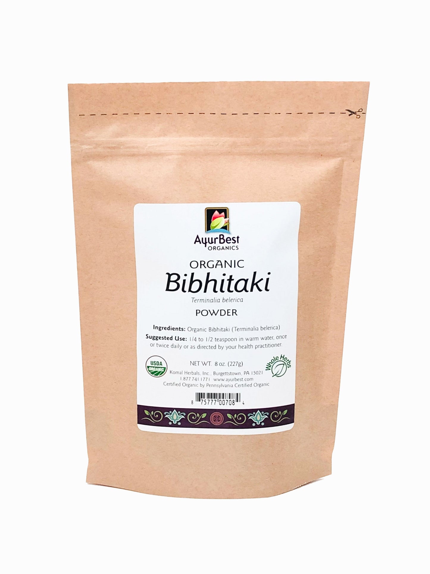 Wholesale Spices & Herbs - Bibhitaki Powder, Organic 8oz (224g) Bag