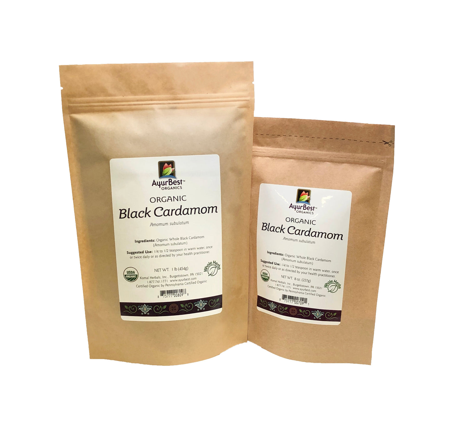 Wholesale Spices & Herbs - Black Cardamom Whole, Organic 1lb (454g) Bag