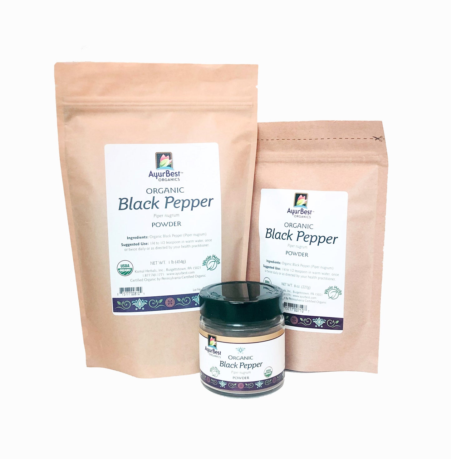 Wholesale Spices & Herbs - Black Pepper Powder, Organic 1lb (454g) Bag