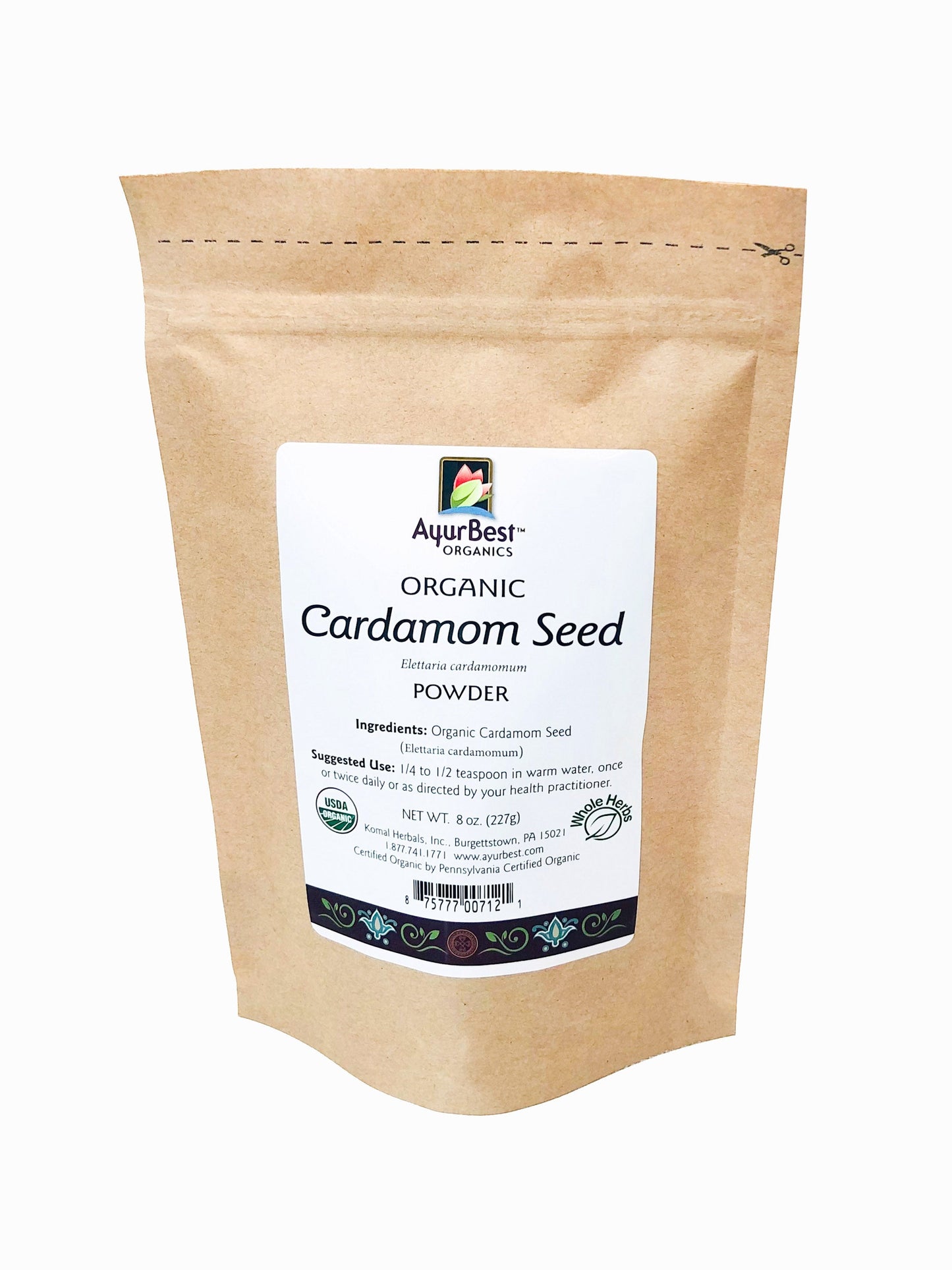 Wholesale Spices & Herbs - Cardamom Seed Powder, Organic 8oz (227g) Bag