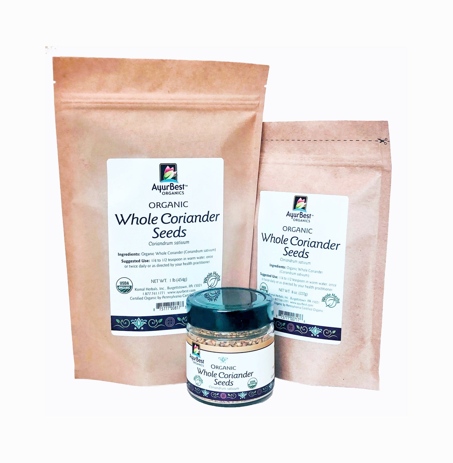 Wholesale Spices & Herbs - Coriander Seed Whole, Organic 1lb (4554g) Bag