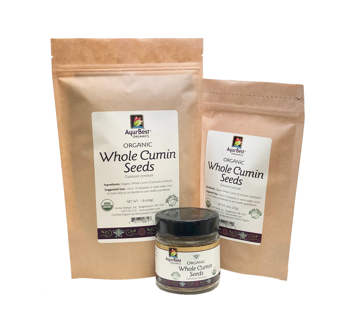 Wholesale Spices & Herbs - Cumin Seed Whole, Organic 8oz(227g) Bag