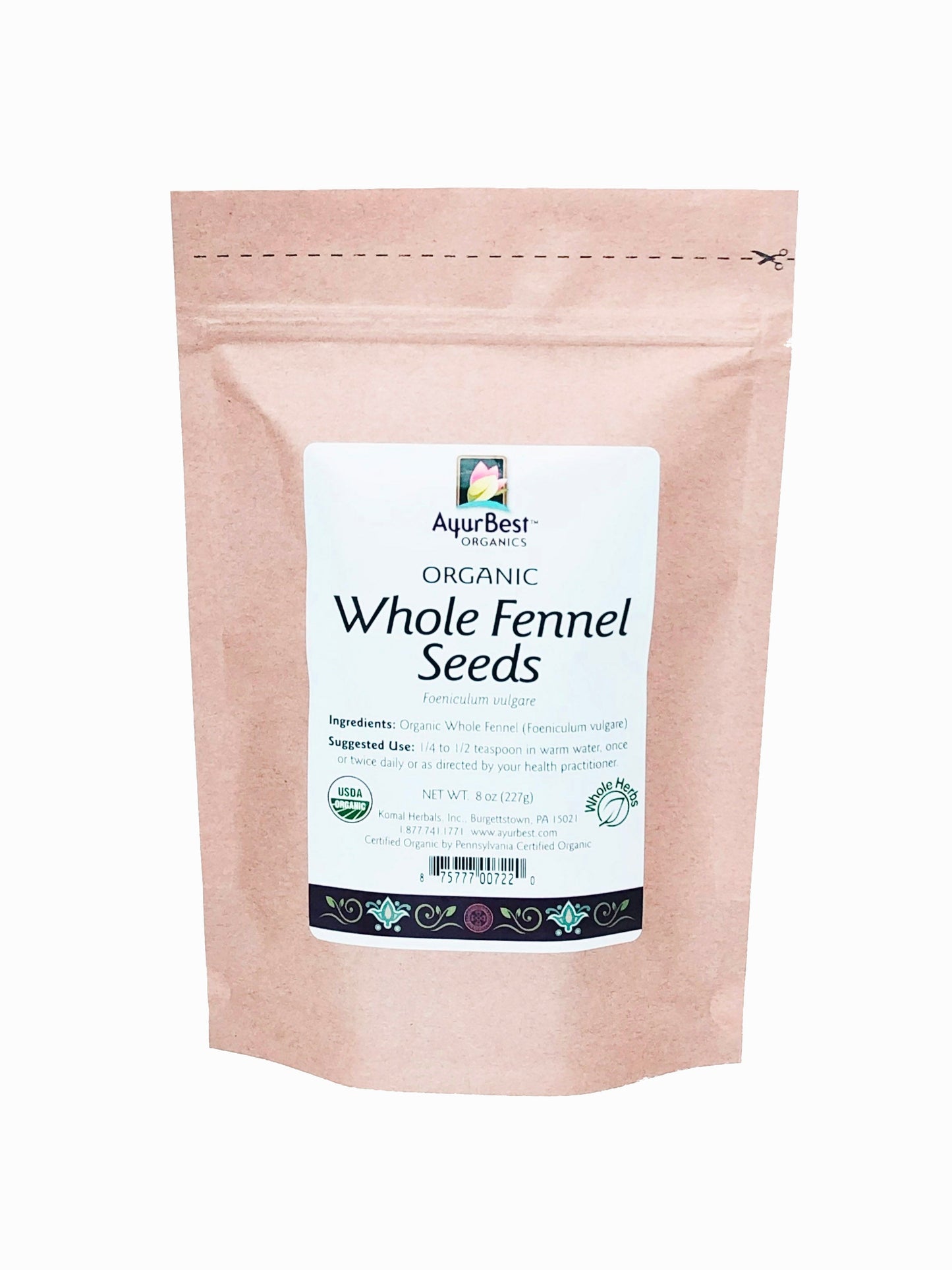 Wholesale Spices & Herbs - Fennel Seed Whole, Organic 8oz(227g) Bag