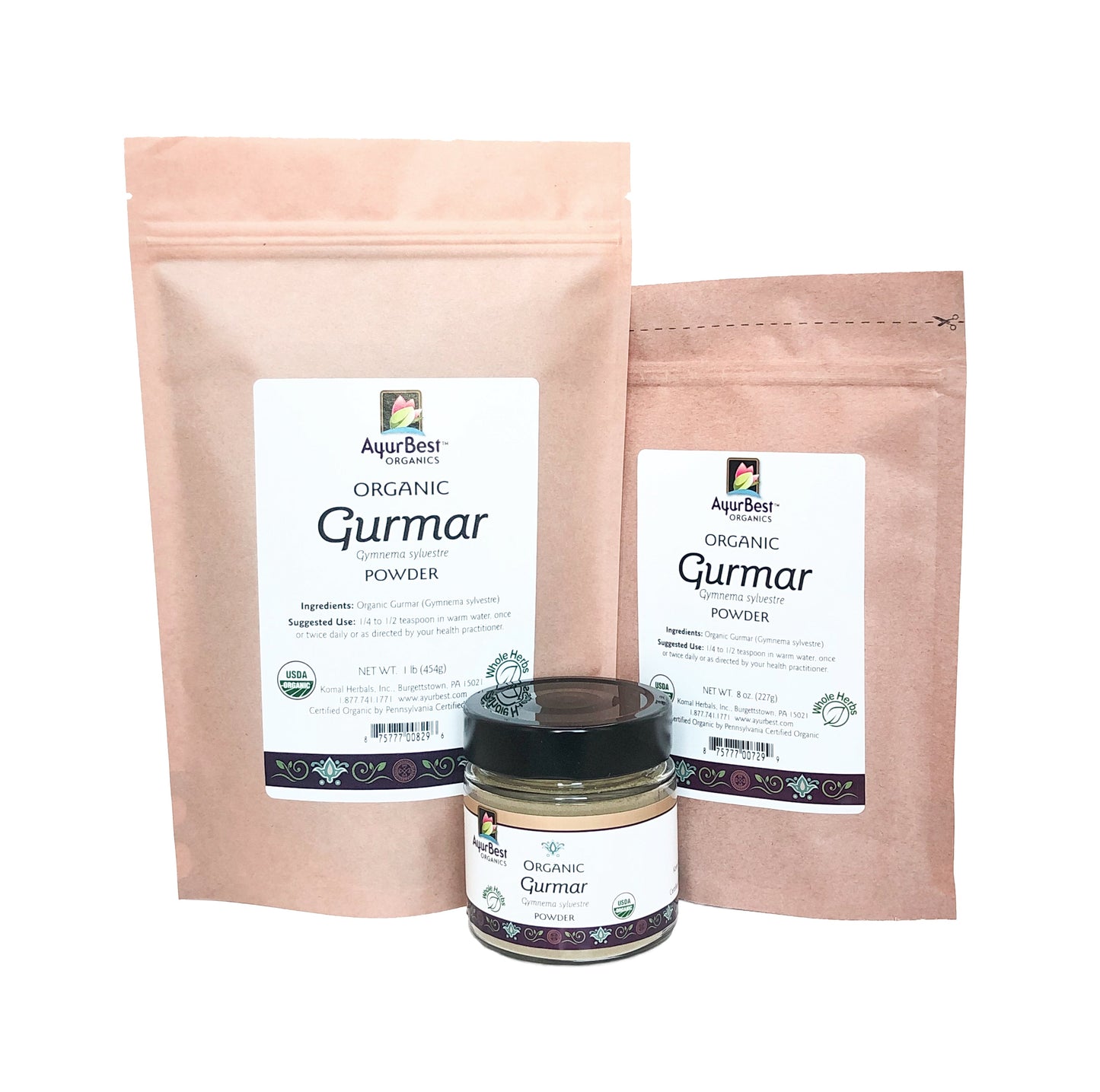 Wholesale Spices & Herbs - Gurmar Powder, Organic 3.4oz(97.1g) Jar
