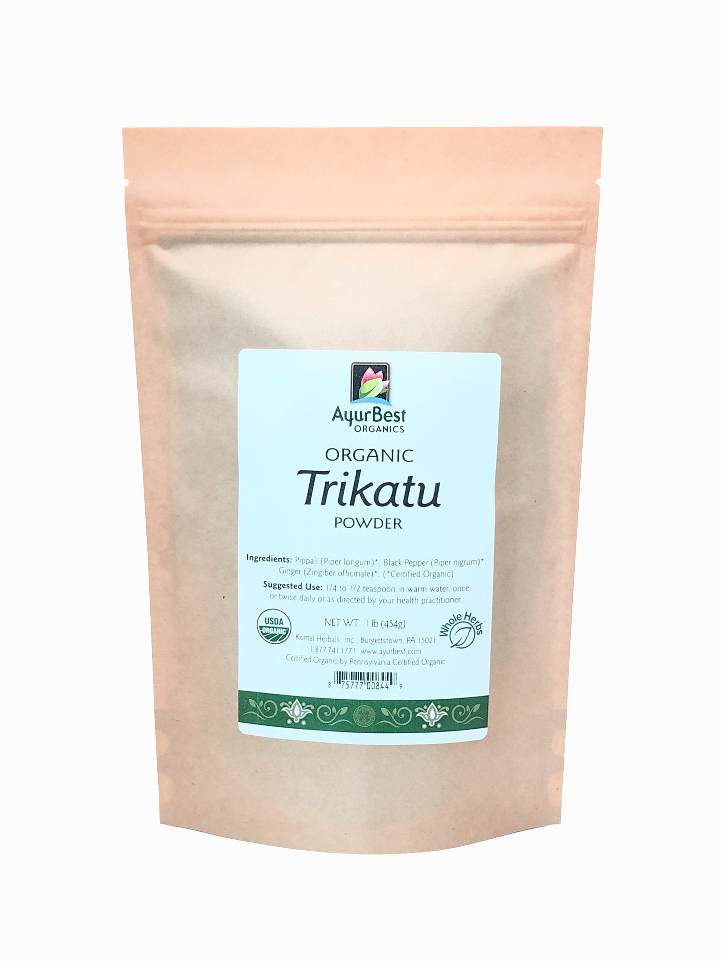Wholesale Spices & Herbs - Trikatu Powder, Organic 1 lb (454g) Bag