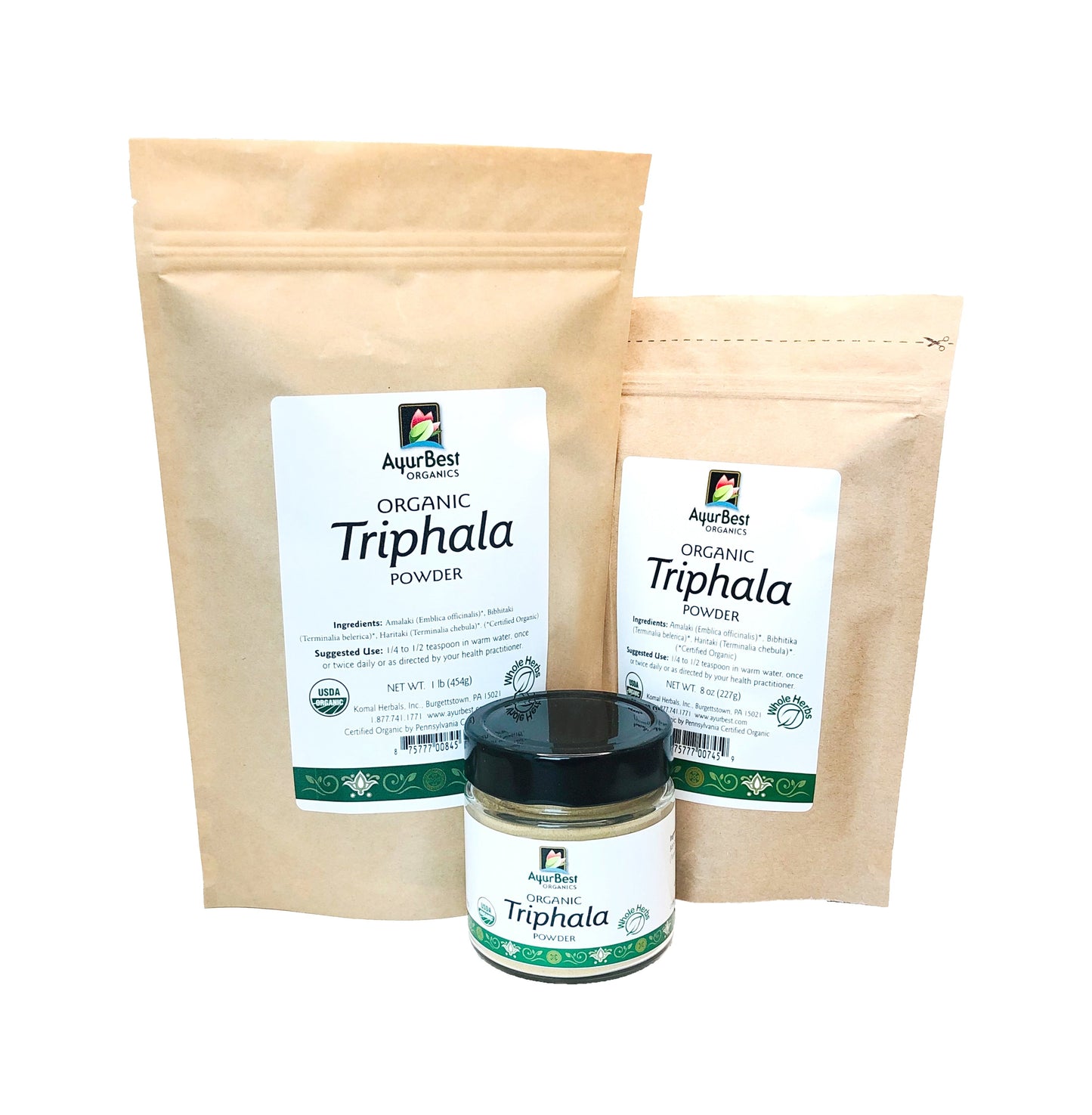 Wholesale Spices & Herbs - Triphala Powder, Organic 1 lb (454g) Bag