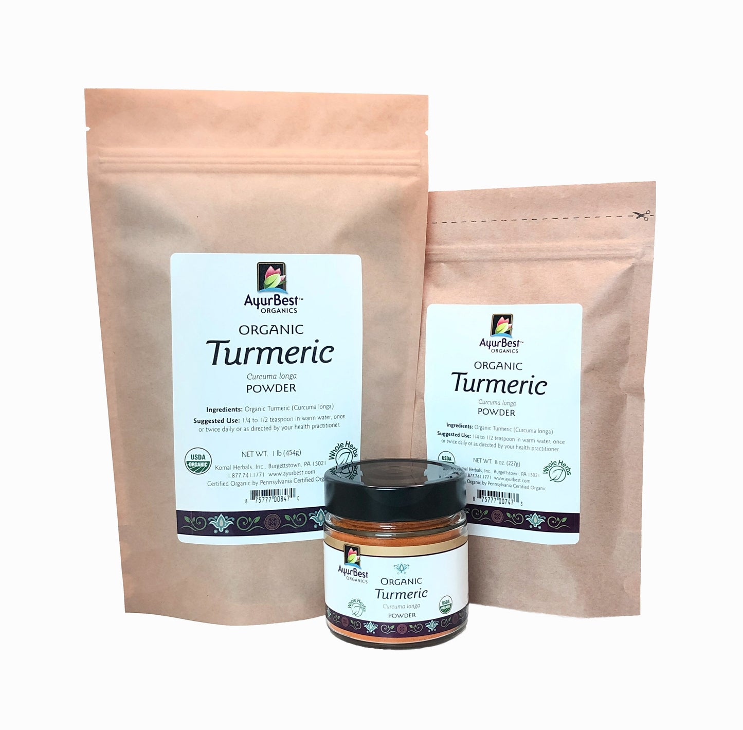 Wholesale Spices & Herbs - Turmeric Powder, Organic 1 lb (454g) Bag