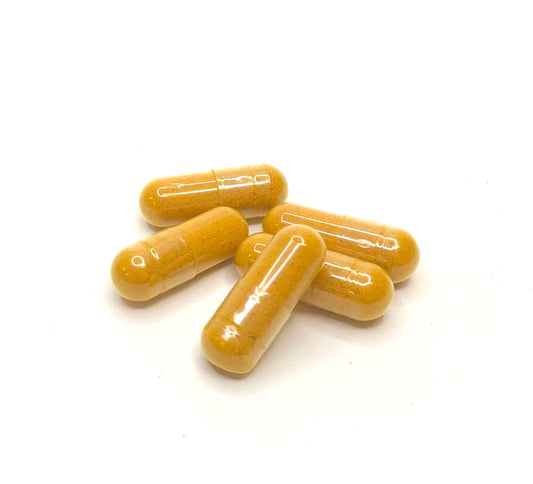 Golden Yellow capsules of Organic Turmeric and Black pepper