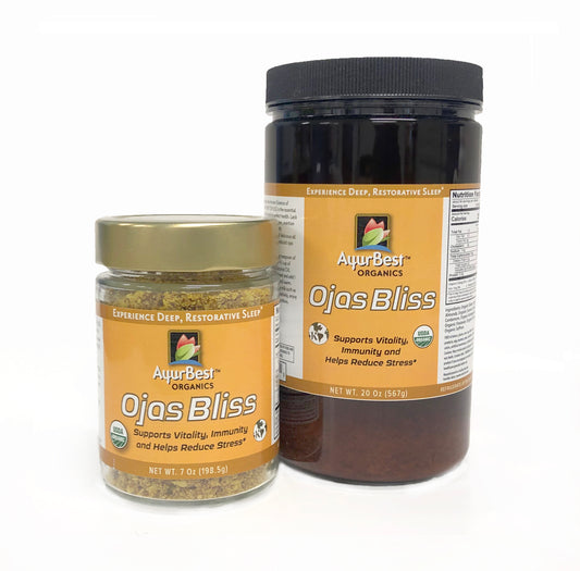 Organic Ojas Bliss helps support Vitality, Immunity and reduce stress.