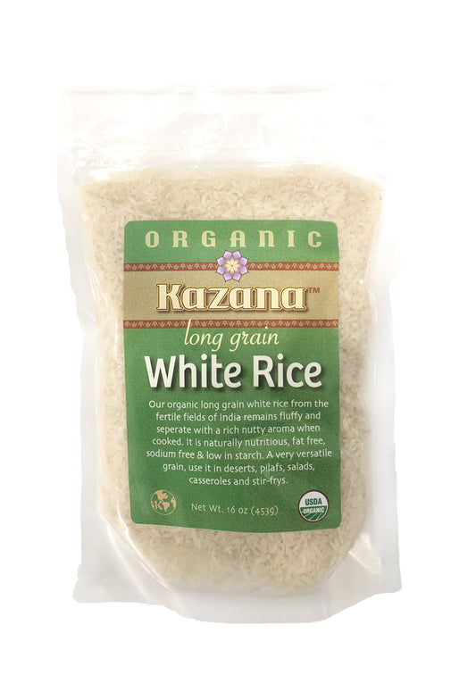 Wholesale Long Grain White Rice, Organic 16oz (453g) Bag