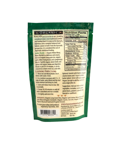 Organic Indian Risotto Khichadi is simple to make and a complete meal in one kit.