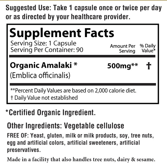 Wholesale Amalaki Herbal Supplements - 90 Count (500mg) Capsules