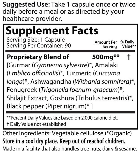 Blood Sugar EZ 500mg - Herbal Supplement