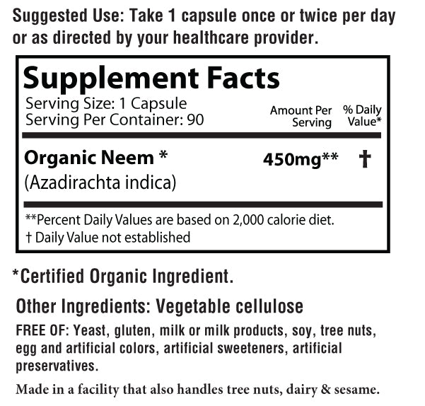 Herbal Supplement - Neem 450mg