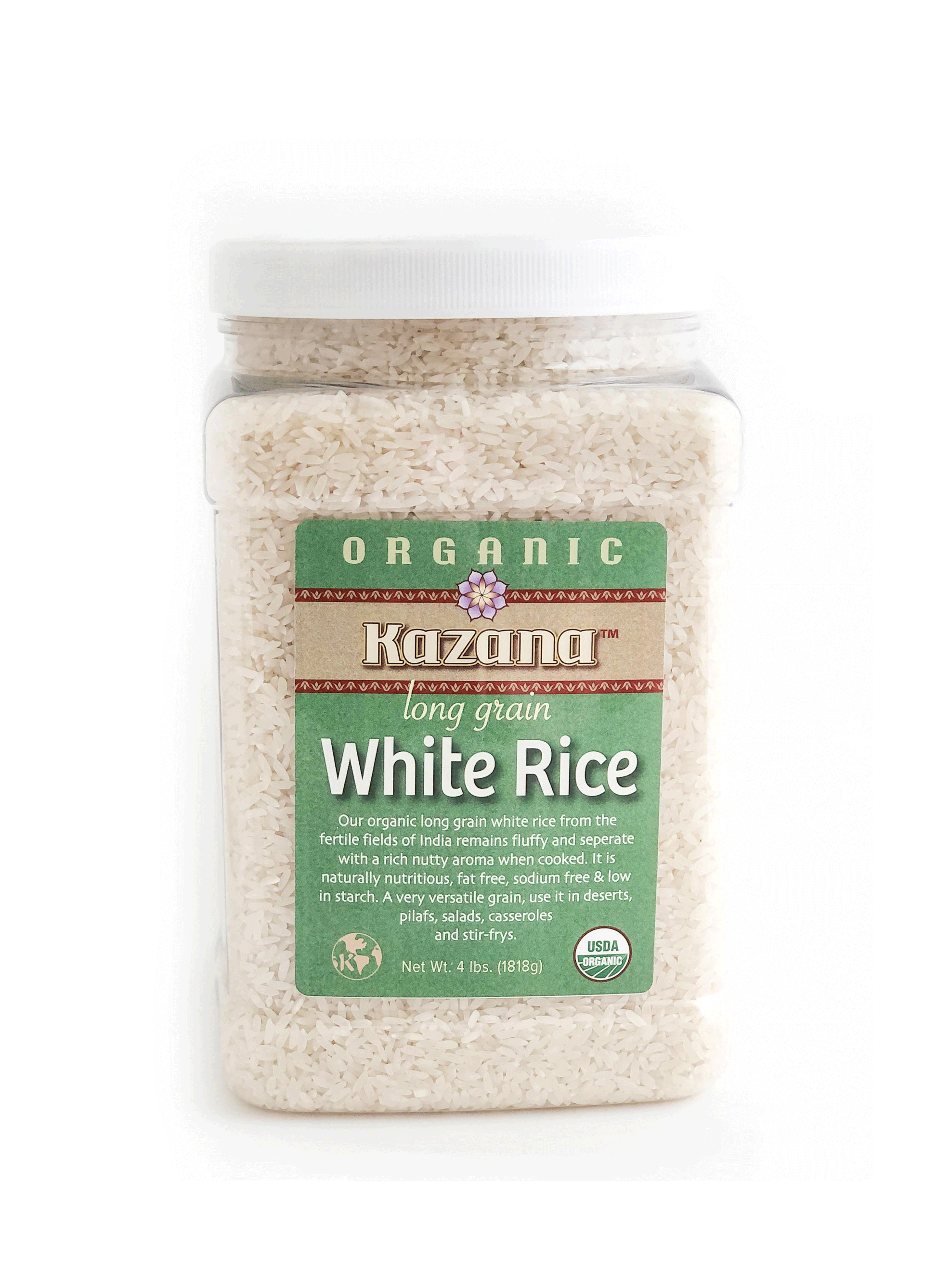Organic White Rice 4lb Bulk Jar