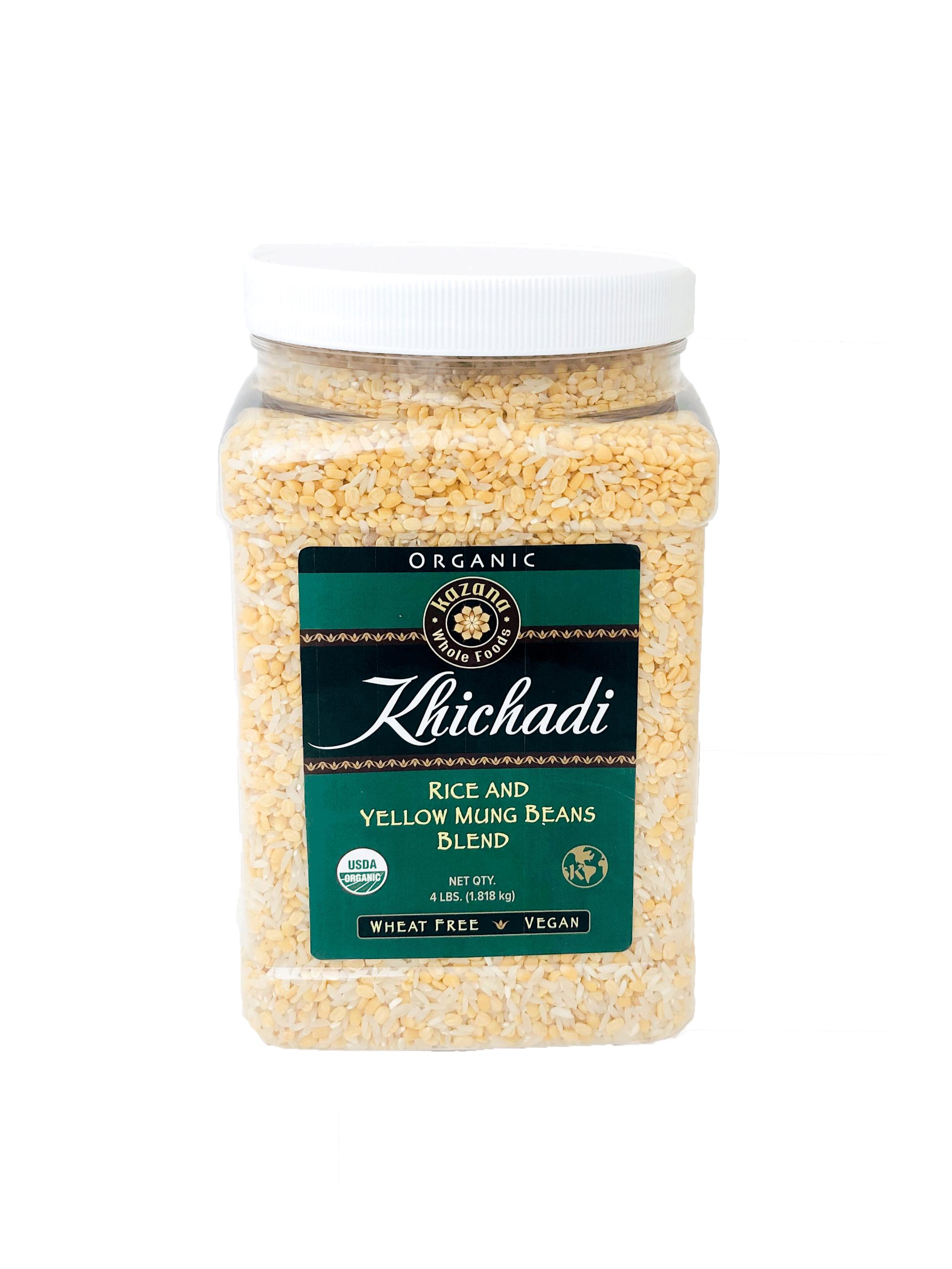 Organic Khichadi Rice and Yellow Mung Bean Blend, 4lb (1818g) – Komal ...