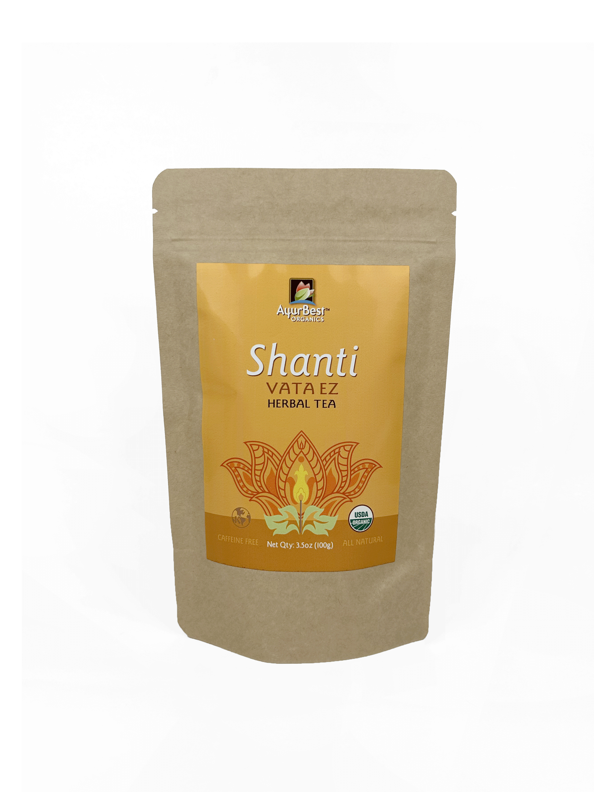 Organic Shanti Vata EZ Herbal Tea 3.5 oz Caffeine free