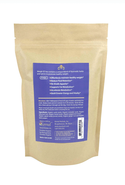 Organic Weigh EX Herbal Tea Back label