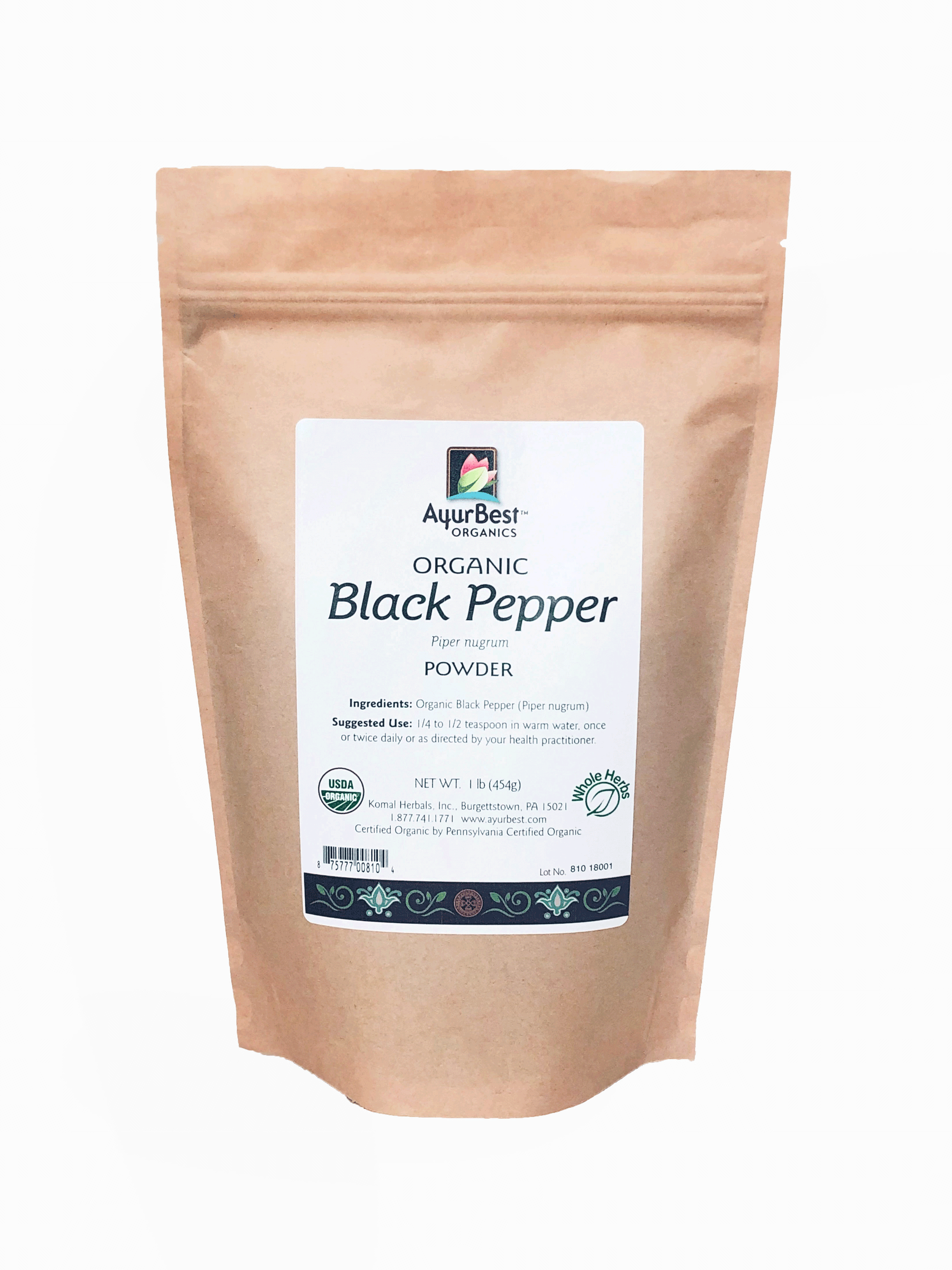 Buy Organic Black Pepper in bulk 1lb bag!