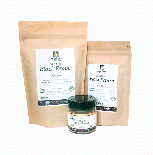 Buy fine ground Organic Black Pepper in 3 great sizes!