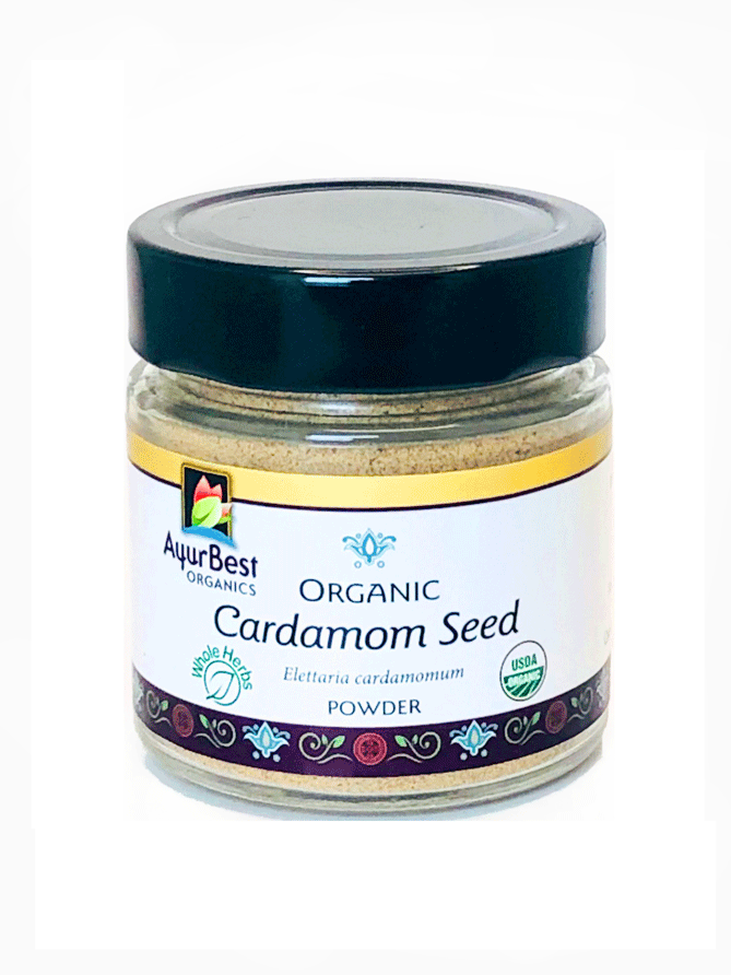Organic Cardamom Seed Powder available in 3.9oz Jar