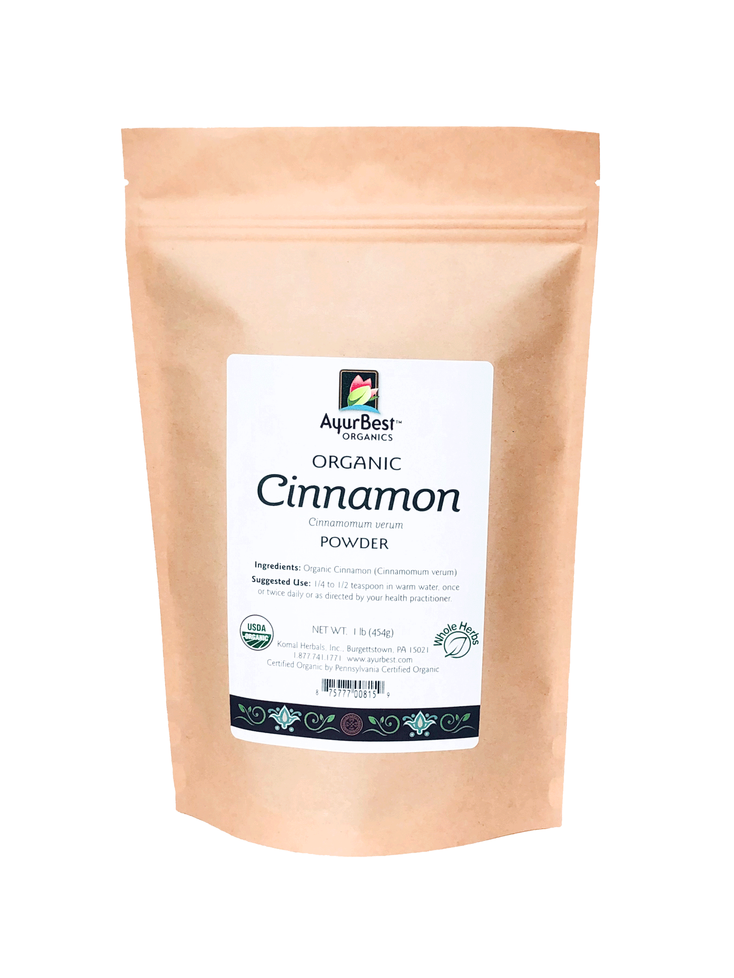 Buy Organic Cinnamon Powder 1lb bag, packed in USA.