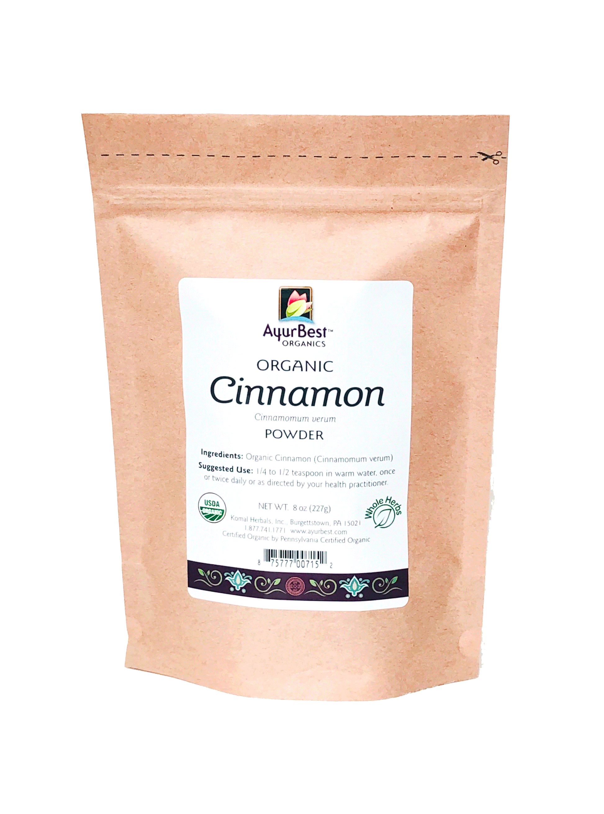 Organic Cinnamon Powder 8oz bag.