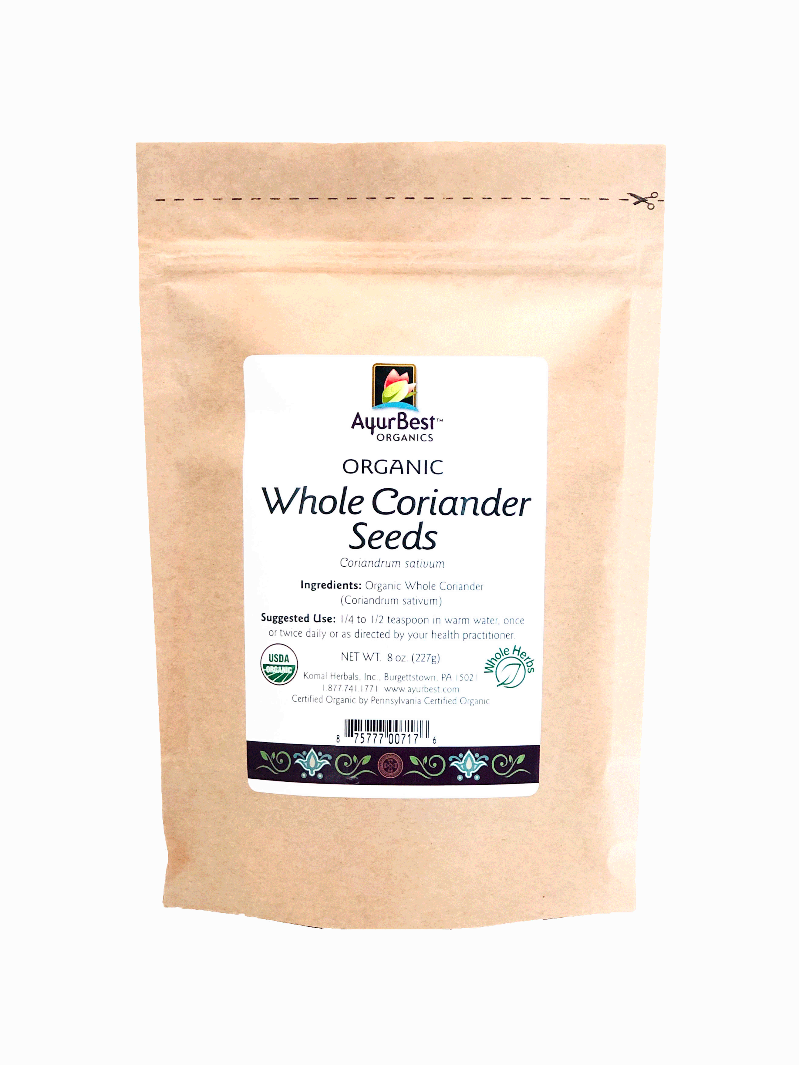 Organic Whole Coriander Seeds - 4 Oz, Gluten-Free, USDA Certified, For Cooking & Spice Blends