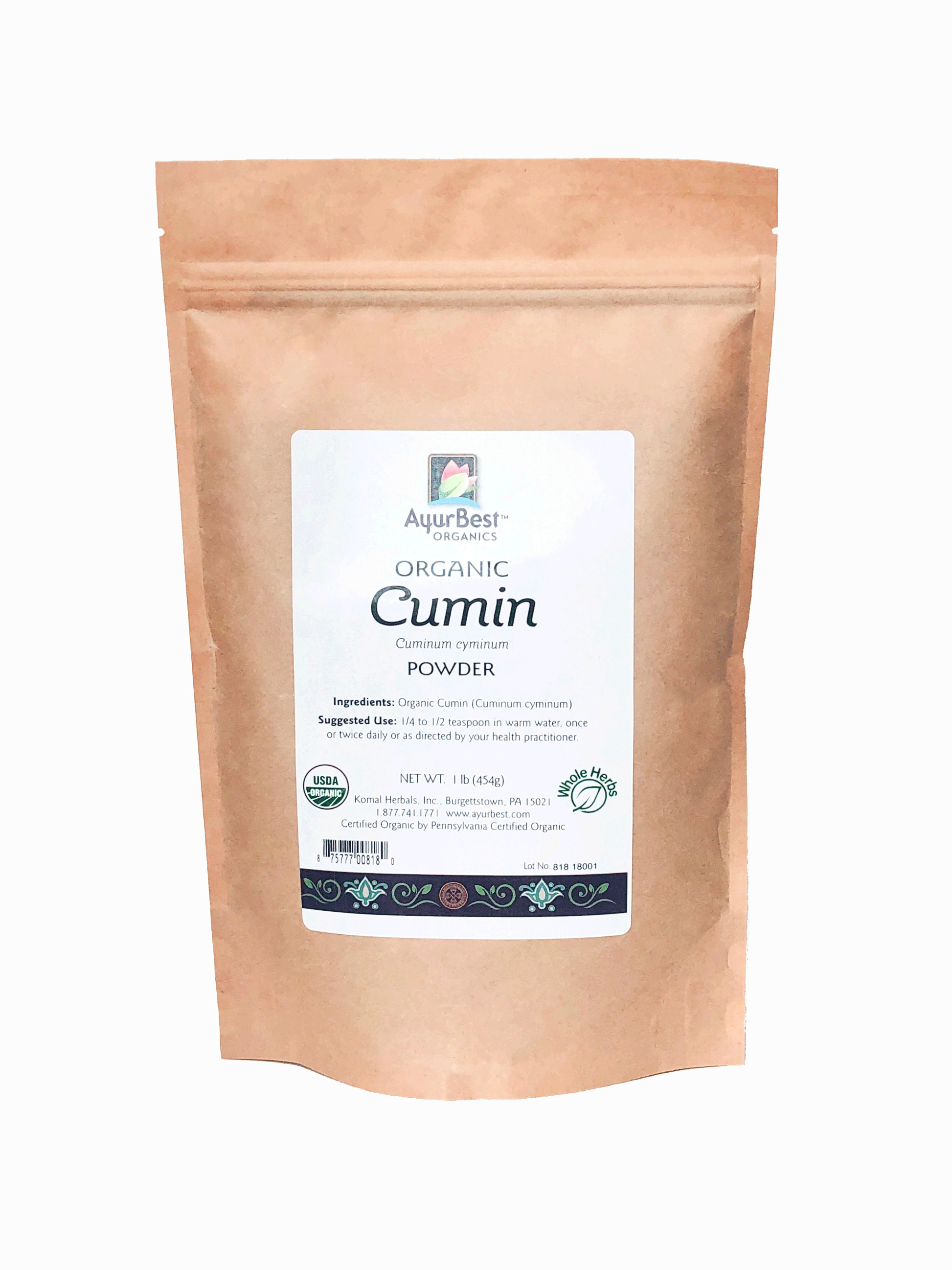 Buy Organic Cumin Seed Powder in 1lb Bulk Size.