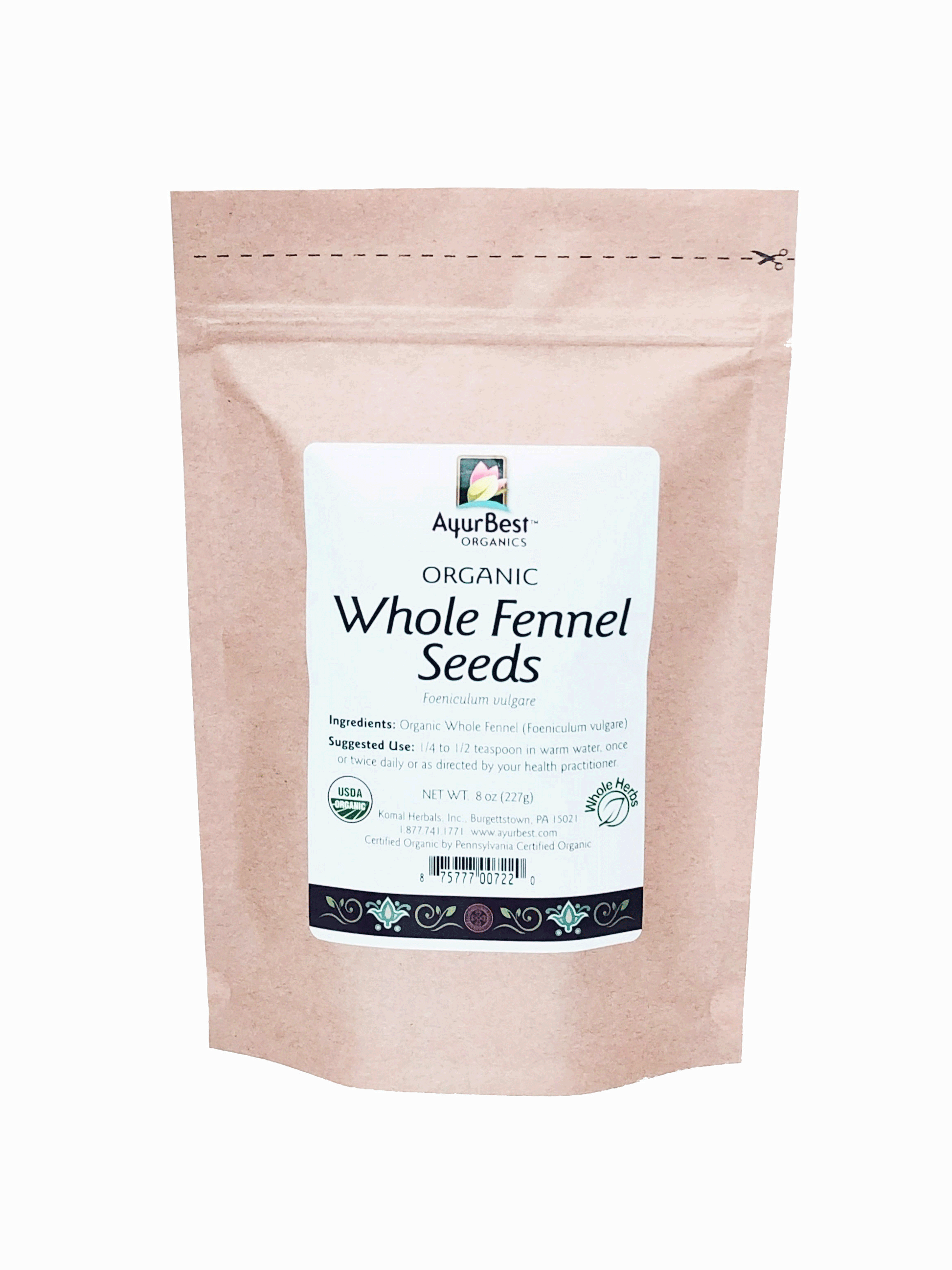 Organic Fennel Seed 8oz bag