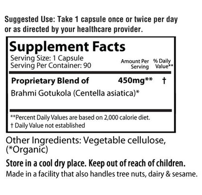 1 capsules of Gotukola 450mg centella asiatica